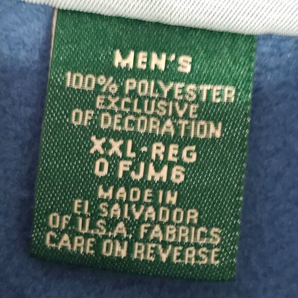 L.L. Bean Mens Fleece Vest XXL Regular Blue Polyester Zippered Pockets - Picture 4 of 5